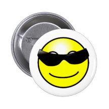 Cool Sunglasses Yellow Smiley Face Pinback Button