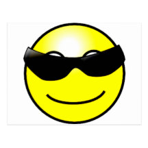 Cool Sunglasses Yellow Smiley Face Postcards