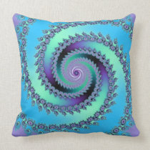 Cool Swirling Fractal Design Cotton Throw Pillow pillows
