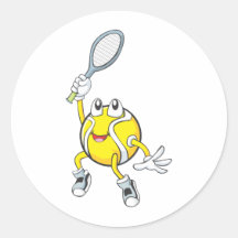 Cool Tennis Ball Holding Racquet Stickers