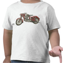 Cool Toddler T-shirt with Big Red Retro Motorbike
