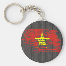 Cool Vietnamese flag design Keychains