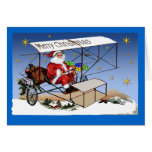Cool Vintage Biplane Santa Claus Cards