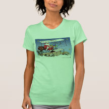 Cool Vintage Biplane Santa Claus Shirt