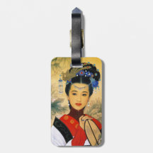 Cool young beautiful chinese princess Guo Jin art Travel Bag Tag