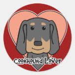 Coonhound Lover Round Stickers
