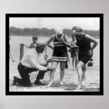 Cop Measuring Swimsuit Length 1922 Posters