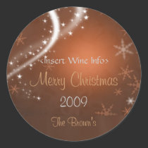 Copper and Gold Personalised Christmas Wine Labels stickers