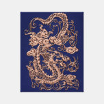 Copper Dragon on Royal Blue Leather Texture canvas prints