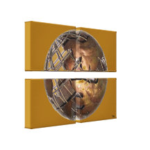 Copper Globe (4 quarters) Stretched Canvas Print