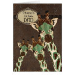 Copper & Teal  Giraffes Best  Father's Day Card