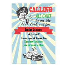 Cops and Robbers Birthday Party Invitation