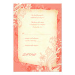 Coral and Ivory Floral Wedding Reply Card Invitations