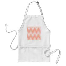 Coral and White Zig Zag Pattern. Apron