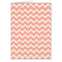 Coral and White Zig Zag Pattern. Card