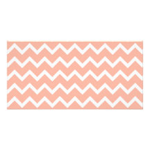 Coral and White Zig Zag Pattern. Photo Cards