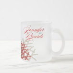 Coral Beach Frosted Glass Mug