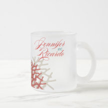 Coral Beach Frosted Glass Mug