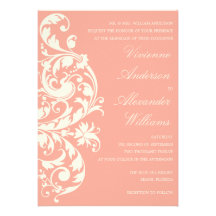 CORAL & CREAM FLOURISH | WEDDING INVITATION