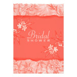 Coral Flowers in Bloom Invitation