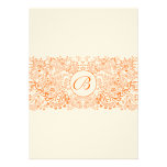 Coral & Grey Vintage Love birds Wedding Invitation