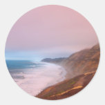 Coral Mist Sunset Round Sticker