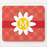 Coral & Red Swirl; Spring Flower Mouse Pads