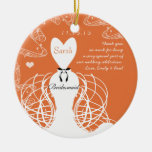 Coral Wedding Gown Bridesmaid-You Choose Colour Christmas Ornaments