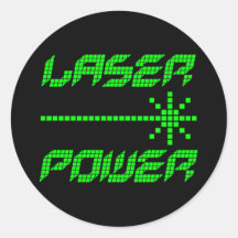 Corey Tiger 1980s Retro Laser Power Round Sticker