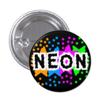 COREY TIGER 1980s RETRO NEON STARS Buttons