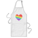Corey Tiger 80s Rainbow Stripe Heart Long Apron aprons