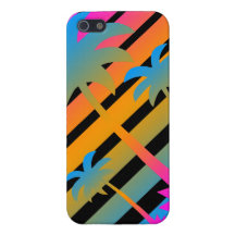 Corey Tiger 80s Retro Palm Trees Sunset iPhone 5 Case