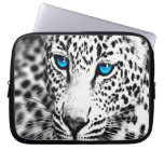 Corey Tiger 80s Snow Leopard (White) laptop sleeves