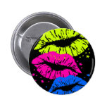 Corey Tiger 80s Vintage Lips & Stars Kisses Pinback Buttons