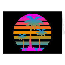 COREY TIGER RETRO SUNSET PALM TREES CARDS
