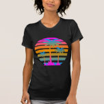 COREY TIGER RETRO SUNSET PALM TREES TSHIRT