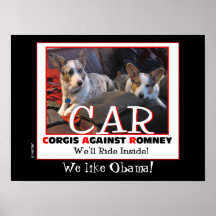 Corgis Against Romney poster