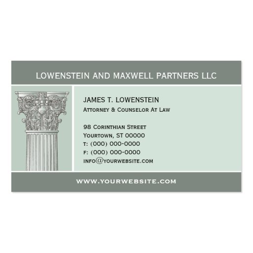 Corinthian Column Attorney Business Card