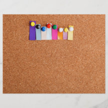 Cork board and colourful heading for eight letter  personalized flyer