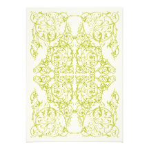 Corner Flourish Wedding Invitation (Chartreuse)