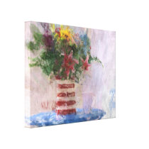 Corner Kitchen Table & Flower Arrangement canvas prints