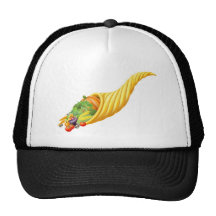 Cornucopia horn full of fresh produce food mesh hats
