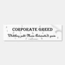 CorpGreedMarie Bumper Stickers