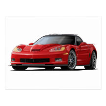Corvette ZR1 Red Car Postcard