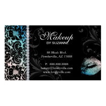 Cosmetologist Business Card Floral Blue business cards