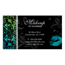 Cosmetologist Business Card Floral Blue Green business cards