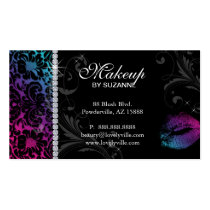 Cosmetologist Business Card Floral Blue Pink business cards
