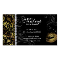 Cosmetologist Business Card Floral Gold business cards