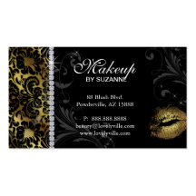 Cosmetologist Business Card Floral Gold