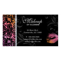 Cosmetologist Business Card Floral Orange Pink business cards